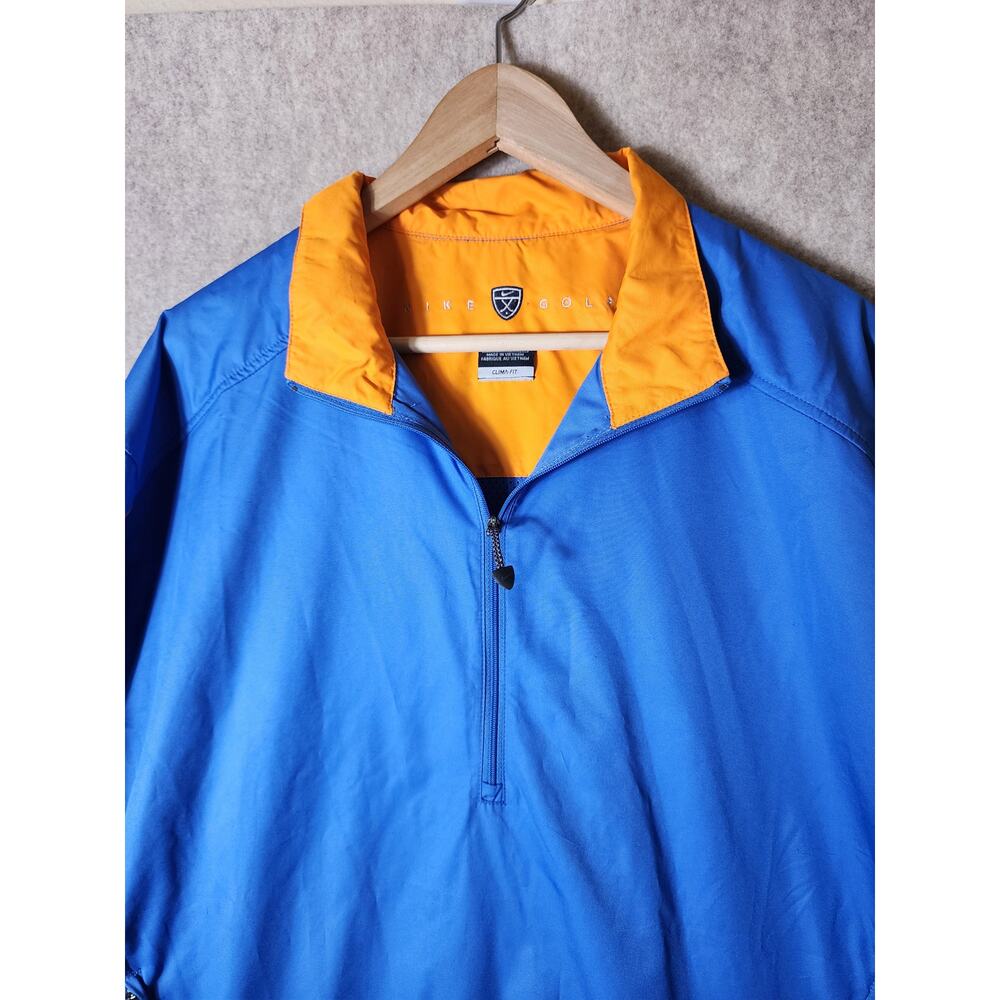 NIKE GOLF + ESPN PLUS Blue Orange Wind Shield 1/4 Zip Pullover Jacket SZ L - Picture 3 of 11